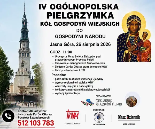 Pielgrzymka do Częstochowy z Łoniowa – 26 sierpnia 2026