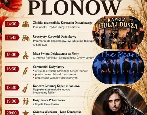 Gminne Święto Plonów w Łoniowie – zaproszenie na dzisiejsze wydarzenie