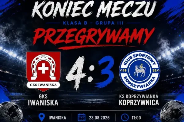 Koprzywianka przegrywa na inaugurację sezonu z GKS Iwaniska 3:4