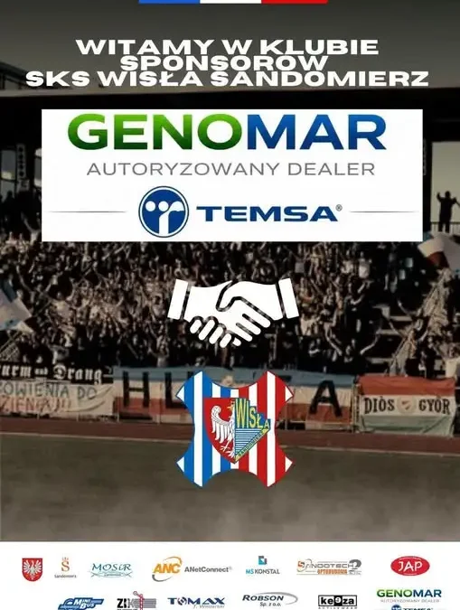 Nowy sponsor SKS Wisła Sandomierz – GENOMAR dołącza do drużyny