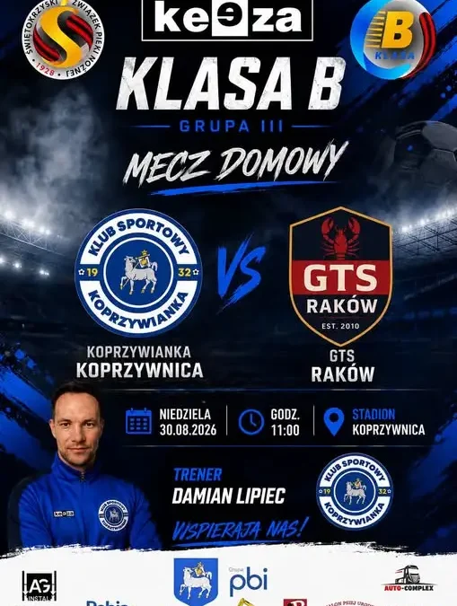 KS Koprzywianka podejmie GTS Raków w niedzielnym meczu ligowym