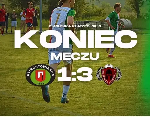 Klimontowianka II przegrywa ze Spartą Koniemłoty 1:3 w 2. kolejce Klasy B