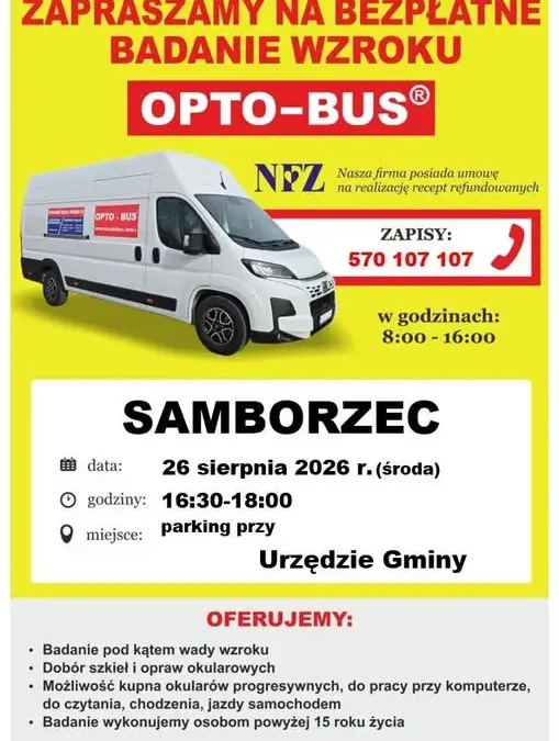 Bezpłatne badanie wzroku w Opto-Busie w Samborcu – już w środę!