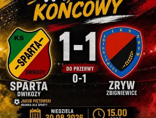 Sparta Dwikozy remisuje w pierwszym meczu u siebie