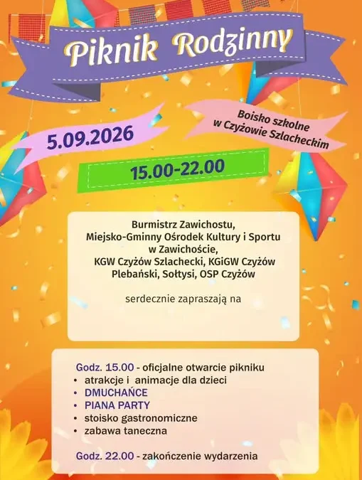 Piknik Rodzinny w Czyżowie Szlacheckim już w sobotę!