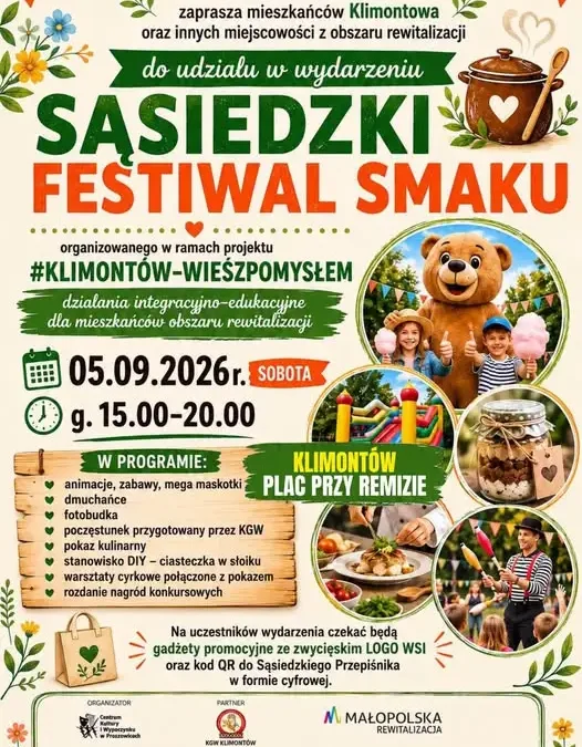 Sąsiedzki Festiwal Smaku w Klimontowie – rodzinne popołudnie pełne atrakcji