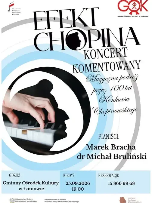 Koncert „Efekt Chopina” w Łoniowie – muzyczna podróż przez 100 lat Konkursu Chopinowskiego