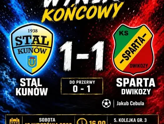 Sparta Dwikozy remisuje ze Stalą Kunów. Zwycięzcy konkursu typerskiego