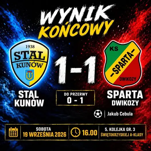 Sparta Dwikozy remisuje ze Stalą Kunów. Zwycięzcy konkursu typerskiego