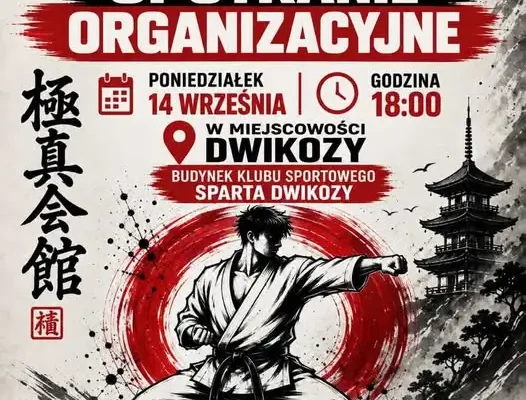 Karate Kyokushin w Dwikozach – spotkanie organizacyjne 14 września
