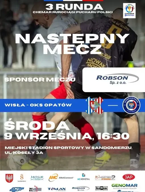 Pucharowy pojedynek: Wisła Sandomierz podejmie OKS Opatów