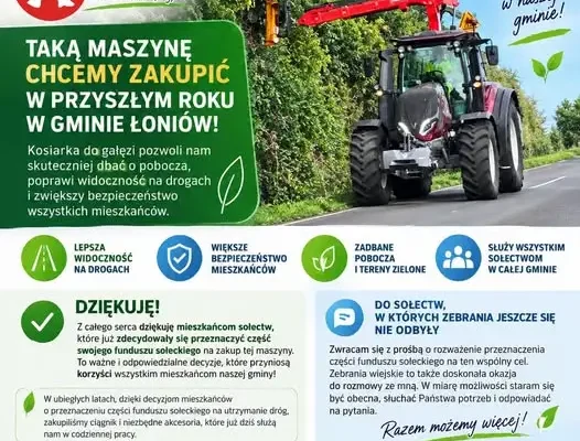 Fundusz sołecki w Gminie Łoniów: mieszkańcy decydują o zakupie sprzętu
