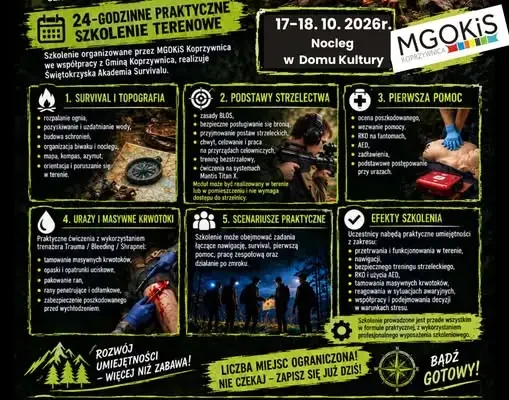 Szkolenie survivalowe dla dzieci i młodzieży z gminy Koprzywnica – 17-18 października 2026