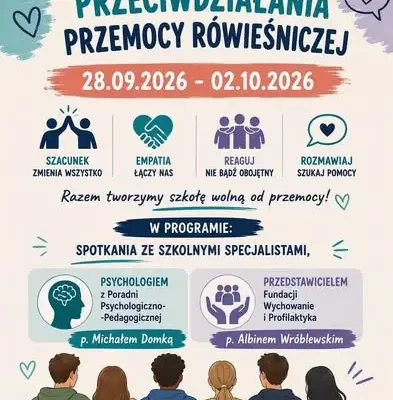 Szkoła Podstawowa nr 4 w Sandomierzu włącza się w Tydzień Przeciwdziałania Przemocy Rówieśniczej