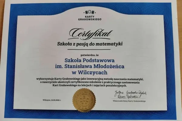 Nauczyciele ze Szkoły Podstawowej w Wilczycach zdobyli certyfikaty z Kart Grabowskiego