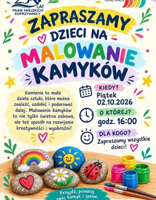 MGOK Koprzywnica zaprasza dzieci na wspólne malowanie kamyków