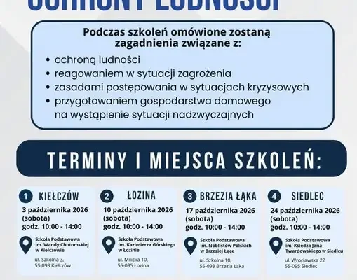 Kiełczów: rusza cykl bezpłatnych szkoleń z ochrony ludności