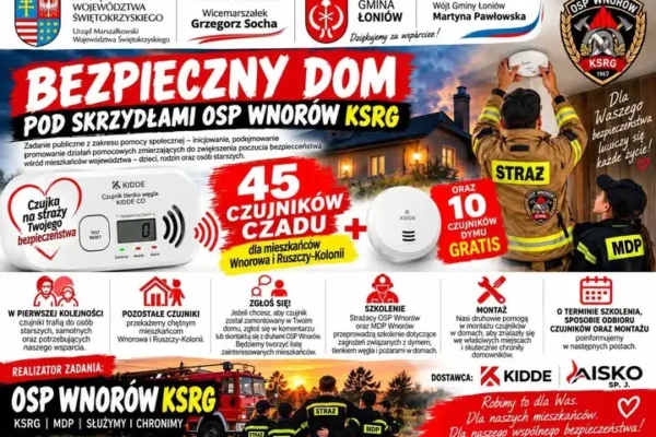 45 czujników czadu dla mieszkańców Wnorowa i Ruszczy-Kolonii