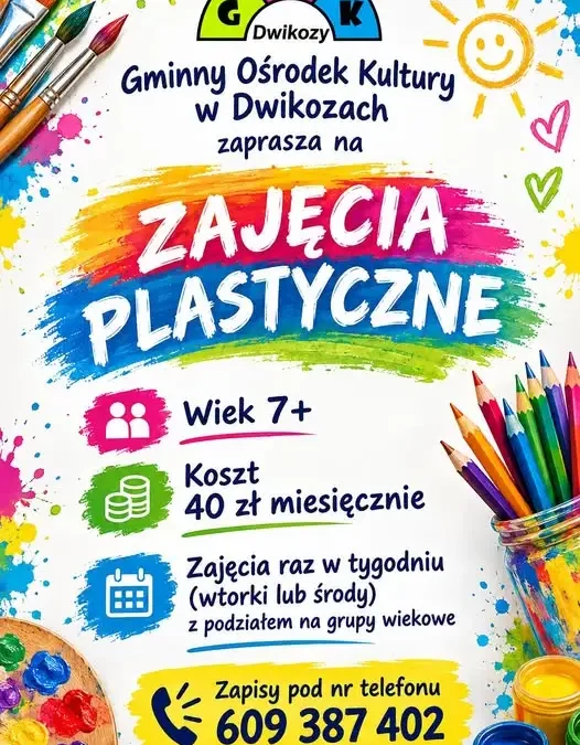 Zajęcia plastyczne dla dzieci w Dwikozach – trwają zapisy
