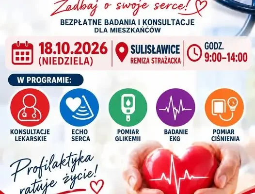 Niedziela Kardiologiczna w Sulisławicach – bezpłatne badania serca dla mieszkańców Gminy Łoniów