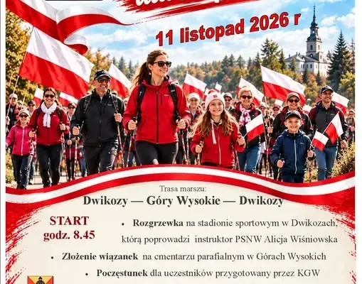 V Dwikoski Marsz Nordic Walking dla Niepodległej – zapisy trwają